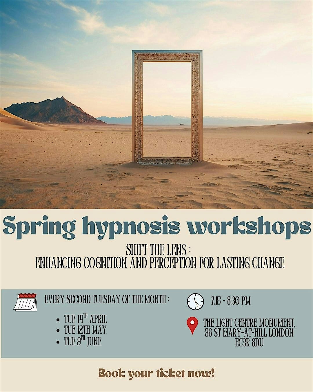 Spring hypnosis workshops : Shift the lens
