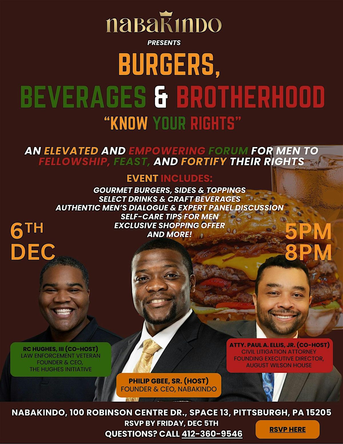 Nabakindo Presents: Burgers, Beverages & Brotherhood\u2014Know Your Rights