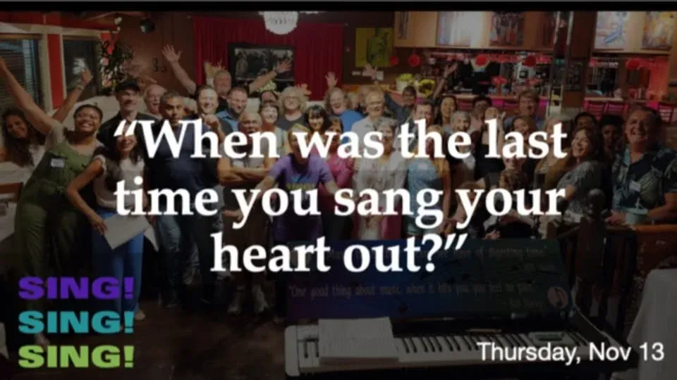 Dinner & Sing! Sing! Sing! = "Hooked on A Feeling" by Blue Suede