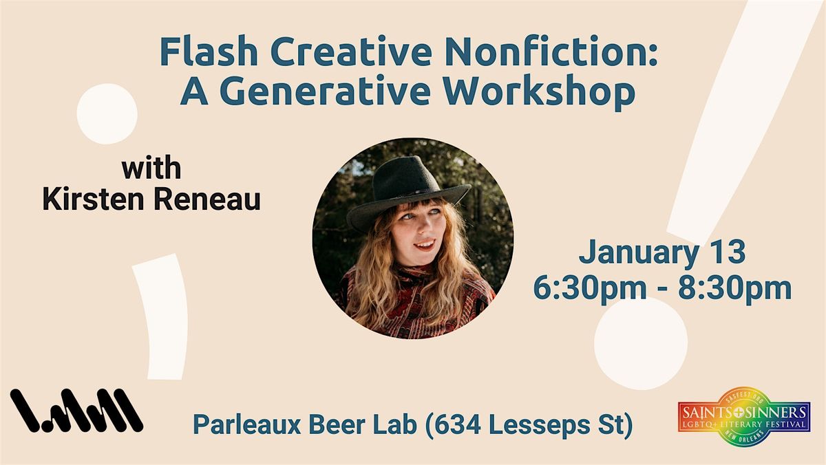 FREE Flash Creative Nonfiction Workshop with Kirsten Reneau!