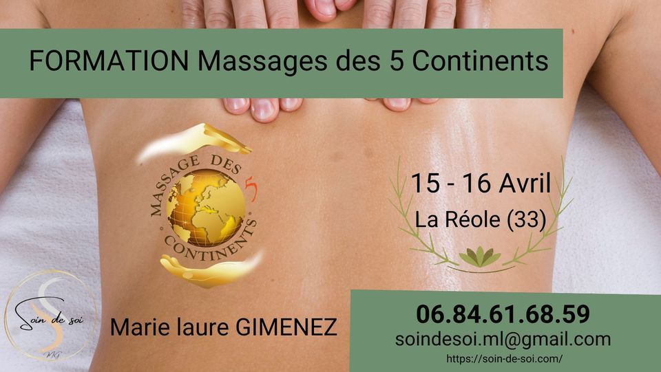 Formation Massage Des 5 Continents Soin De Soi By Marie Laure Gimenez Arcachon Aq April 15