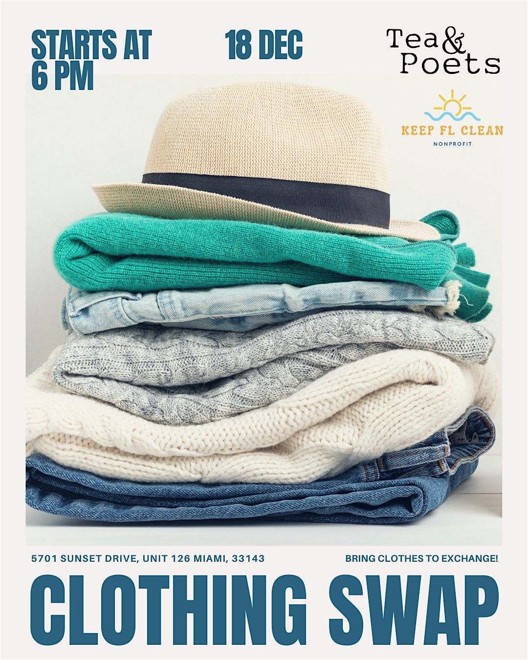 Monthly Clothing Swap by Keep FL Clean @ Tea & Poets