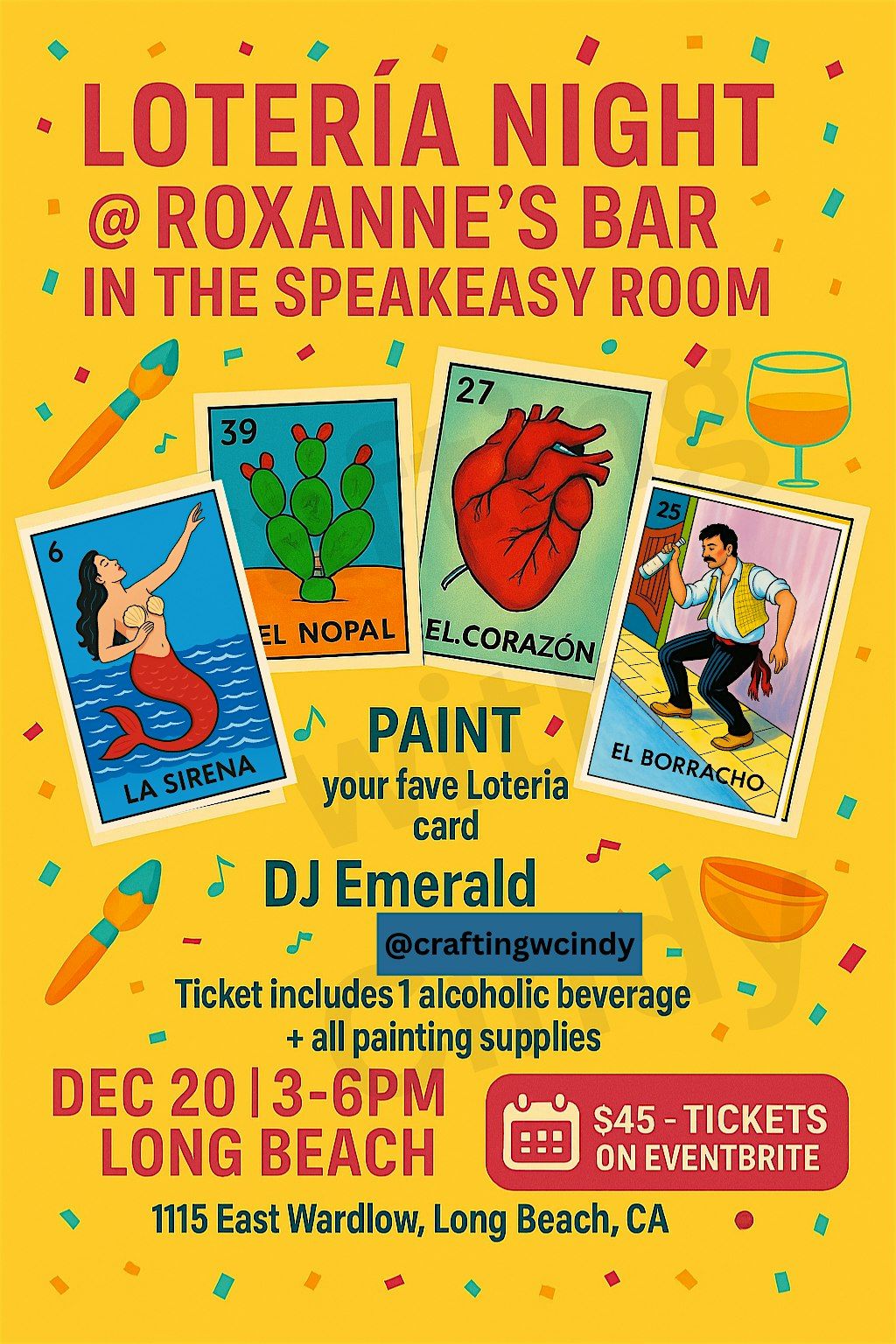 Loter\u00eda Paint & Sip @ Roxanne\u2019s Speakeasy