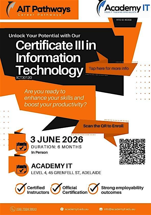 Certificate III information Technology - 6 Month Course