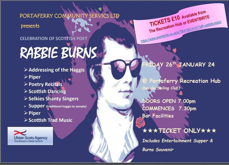 RABBIE BURNS Night Food, Music, Dancers, Recitals the recreation hub