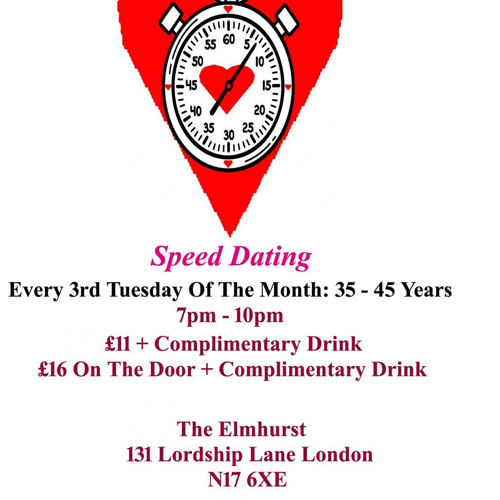 Speed Dating. 35 - 45 years. Tuesdays