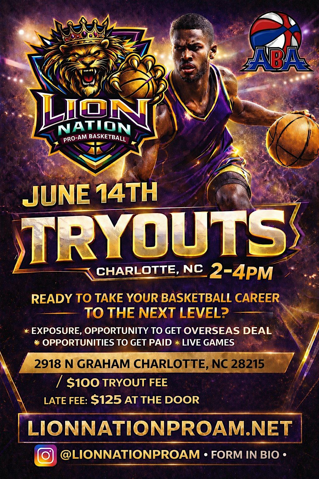 Pro basketball tryouts