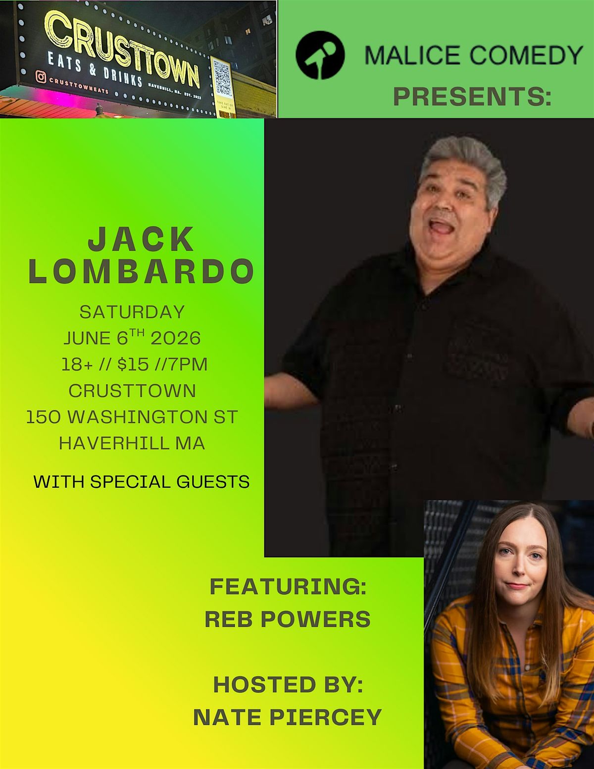 JACK LOMBARDO, live Comedy at Crusttown