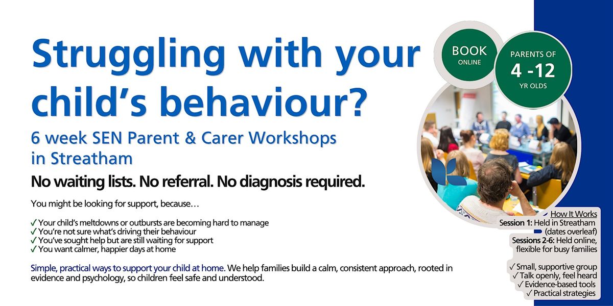 Autism & ADHD Parent Workshop (SEN Support)| Behaviour Help | Streatham