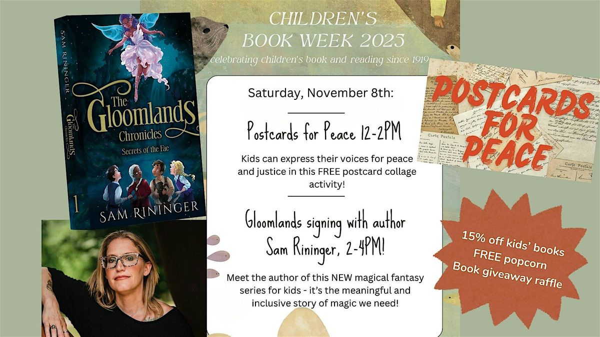 FREE EVENT: Postcards for Peace & 'Gloomlands' Local Indie Author Signing!