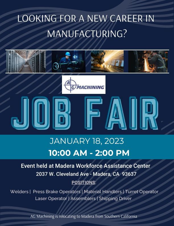 AG Machining Job Fair Madera County Workforce Assistance Center