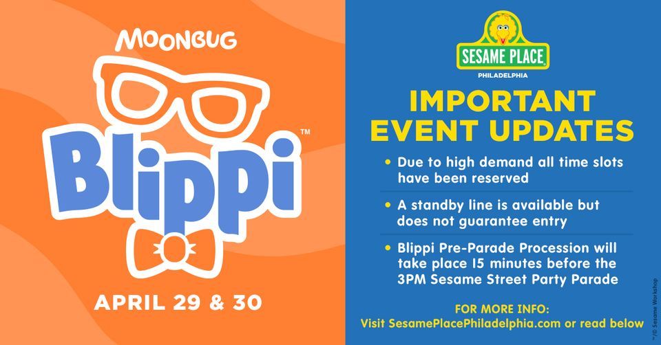 Blippi Meet & Greet at Sesame Place at Sesame Place, Langhorne on 29th ...