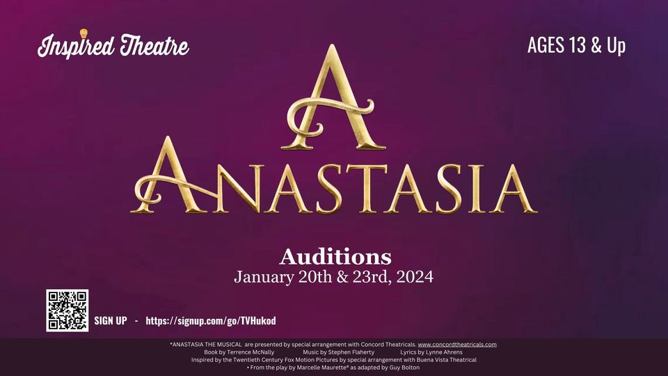 Auditions Ages 13 And Up Anastasia 408 Wimbledon Dr Edmond Ok 73034 January 20 2024 2801