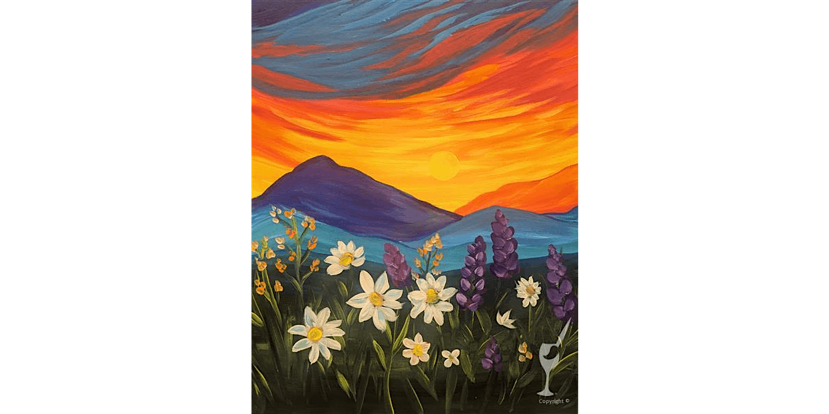 Bright Mountain Sunset - Paint and Sip in Houston | Classpop!\u2122
