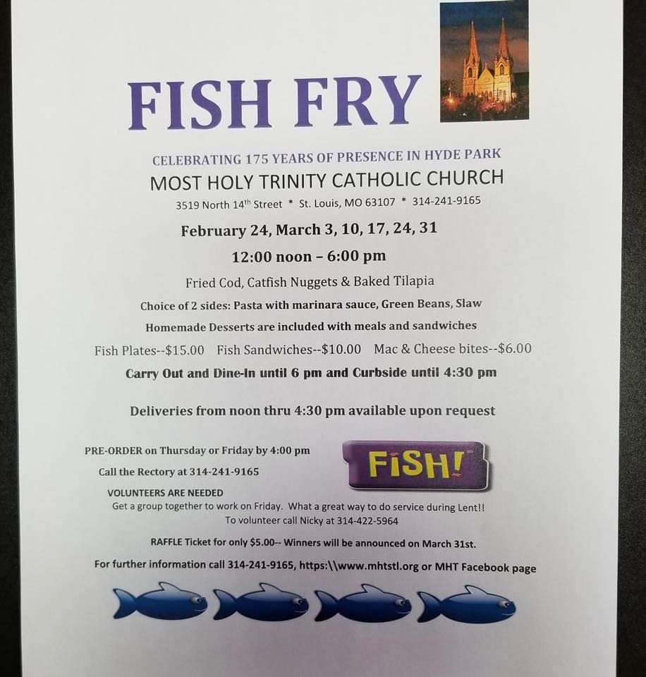 MHT Northside Reunion Fish Fry | Most Holy Trinity Catholic Church, St ...