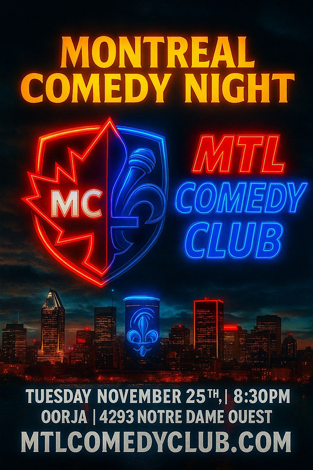 Montreal Comedy Night @ OORJA \u2013 English Stand-Up Comedy | MTLCOMEDYCLUB.COM