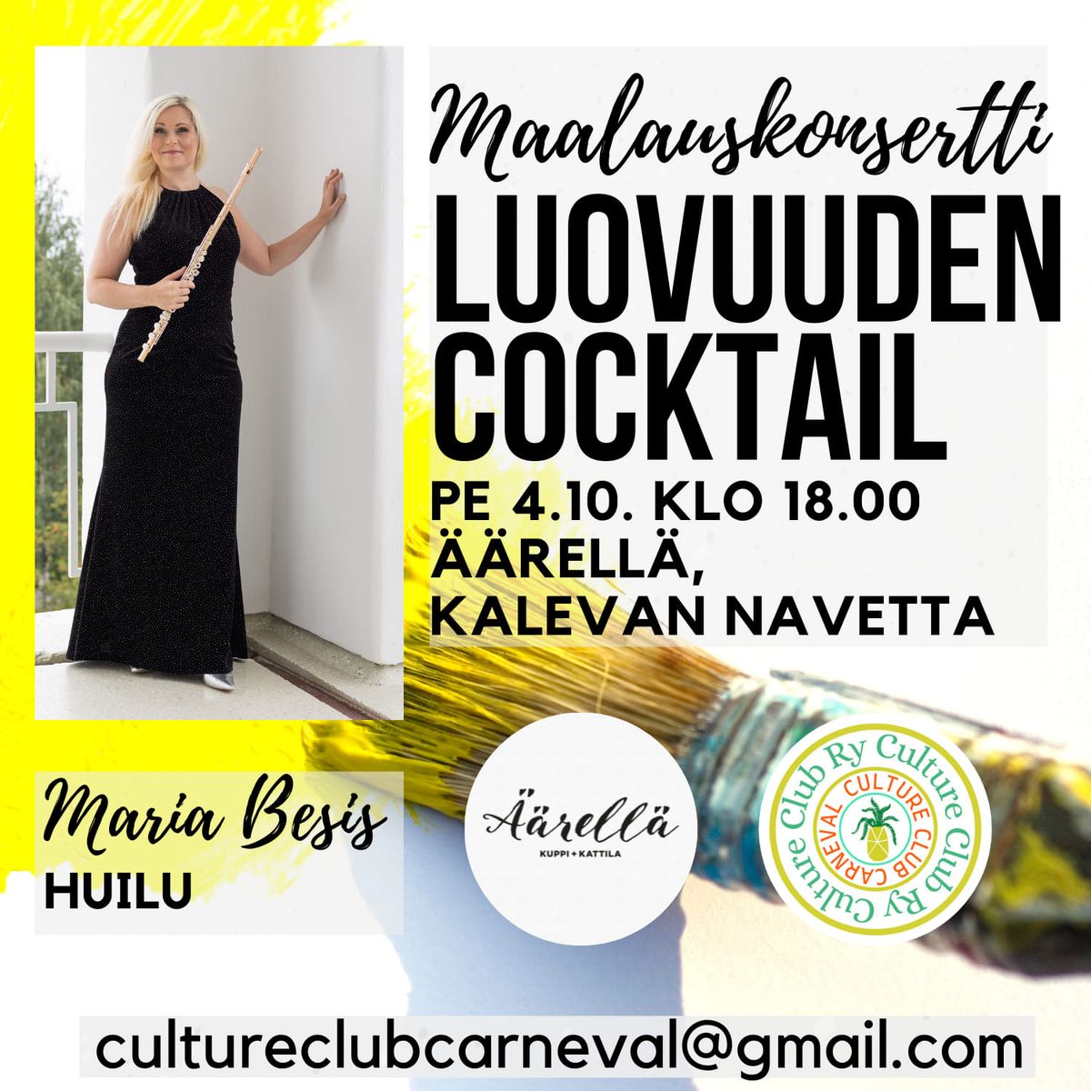 Luovuuden Cocktail maalauskonsertti Kalevan Navetta, Seinajoki, LS