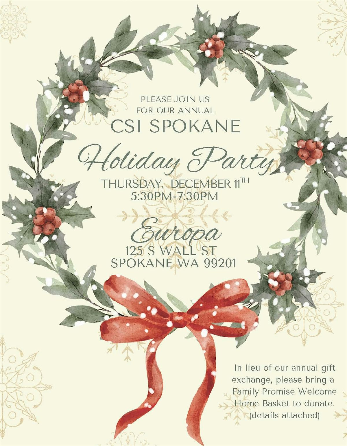 CSI Spokane Holiday Party