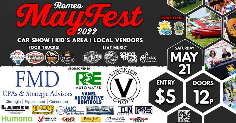 Romeo MayFest 2022 | Romeo Lions, Washington, MI | May 21, 2022 Romeo MayFest 2022 | Romeo Lions, Washington, MI | May 21, 2022