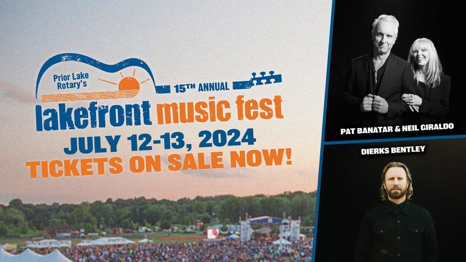 Lakefront Music Fest 2024 Lakefront Park, Prior Lake, MN July 12 to