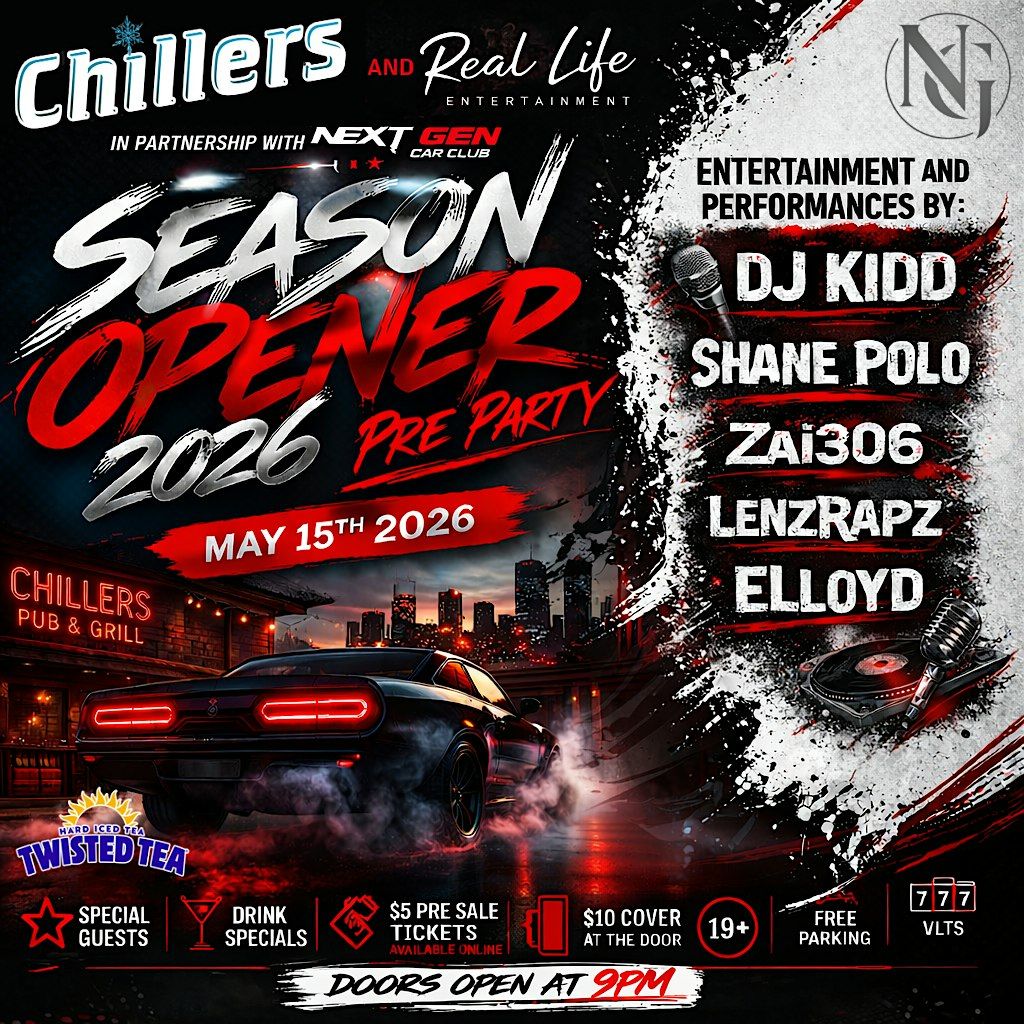 Next Gen Car Club Season Opener Pre Party at Chillers Pub, Moose Jaw on ...