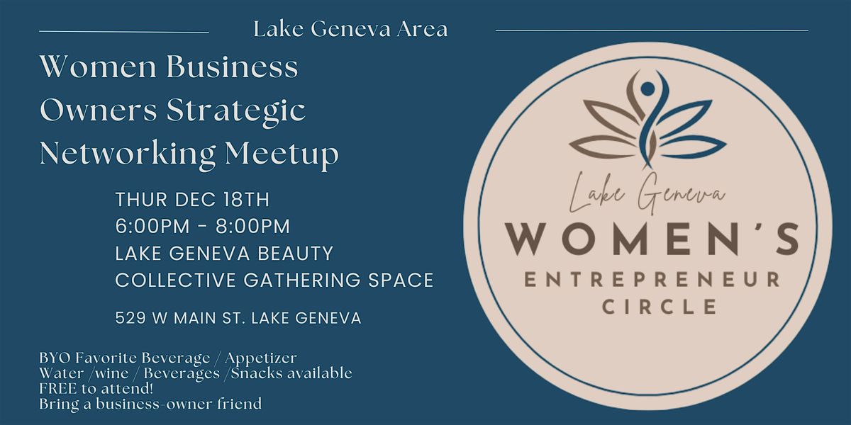 Lake Geneva Women's Entrepreneur Circle December Meetup