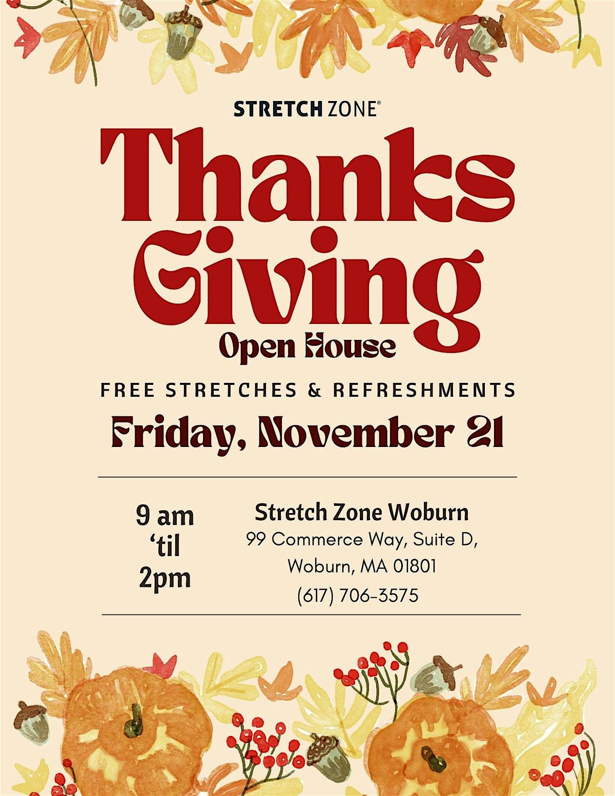 Stretch Zone Woburn - Giving Thanks & Free Stretches!