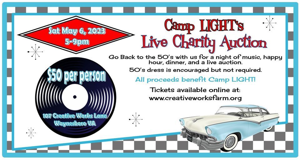 Camp LIGHT Live Charity Auction 2023 Creative Works Farm, Waynesboro