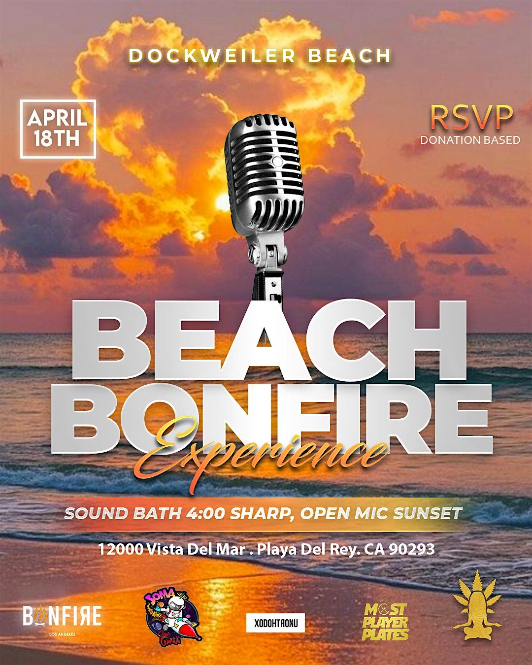 Beach Bonfire Experience: Sound Bath, Open Mic & Vibes $1+
