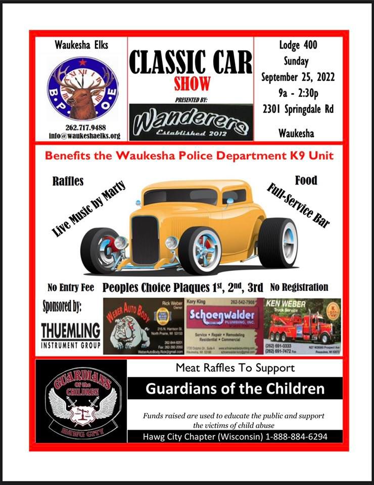 Classic Car Show presented by Wanderers 2301 Springdale Rd, Waukesha