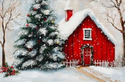COZY COTTAGE CHRISTMAS PAINTING