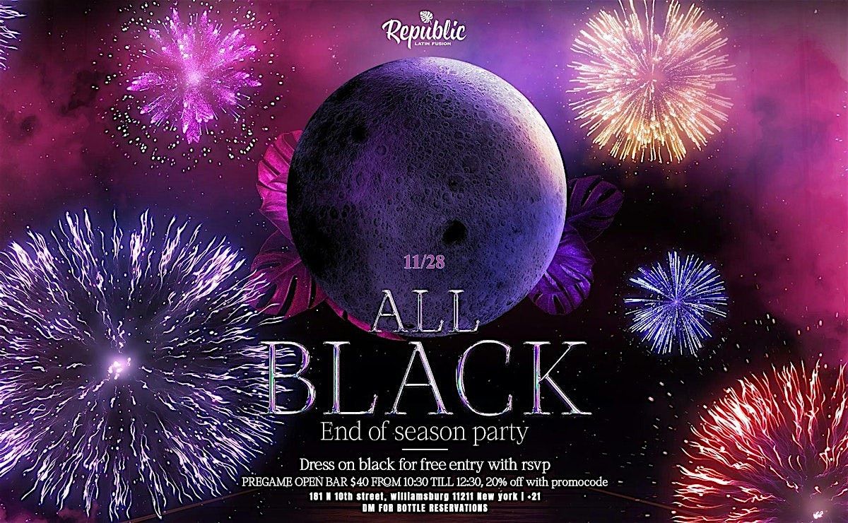 BLACK FRIDAY REGGAETON PARTY | FREE ENTRY w RSVP MUST WEAR BLACK!