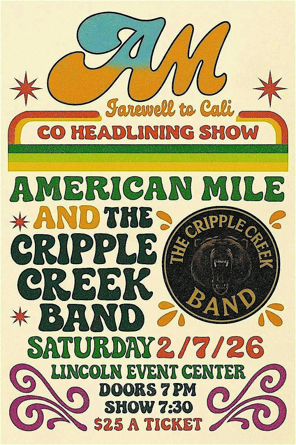 AMERICAN MILE & THE CRIPPLE CREEK BAND LIVE IN CONCERT