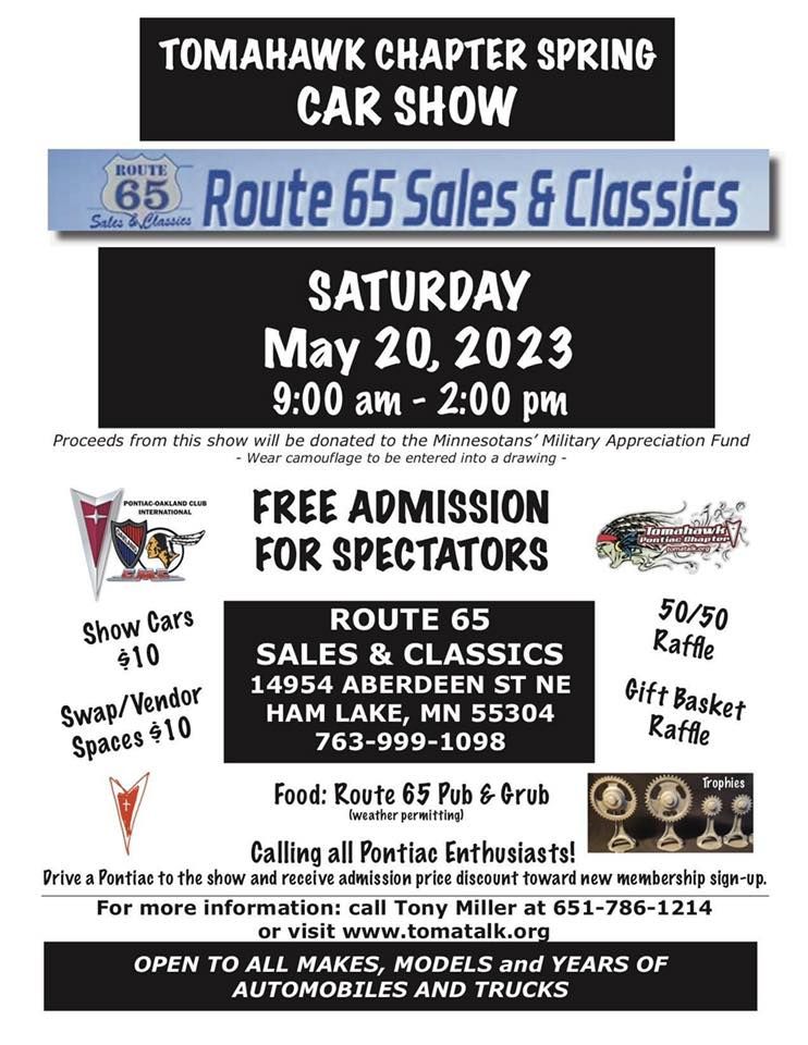 Tomahawk Chapter Spring Car Show Route 65 Sales and Classics, Anoka