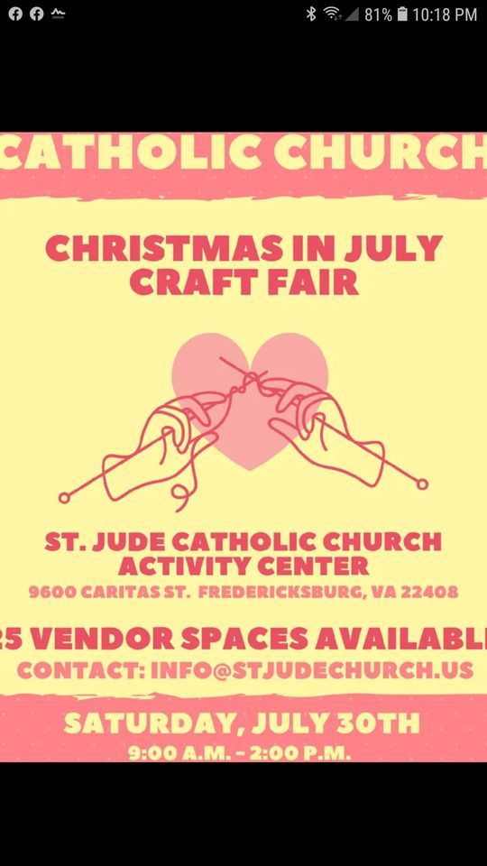 St. Jude Christmas in July craft fair St. Jude's Catholic Church