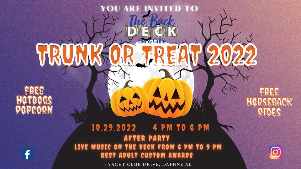 Trunk or Treat 2022 The Back Deck Bar and Grille, Daphne, AL October 29, 2022