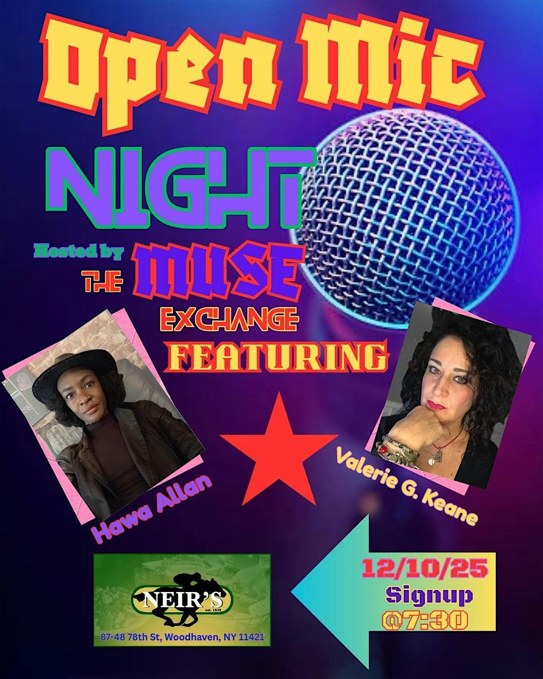 Open Mic Night: The Muse Exchange at Neir's Tavern: Wednesday 12\/10\/25