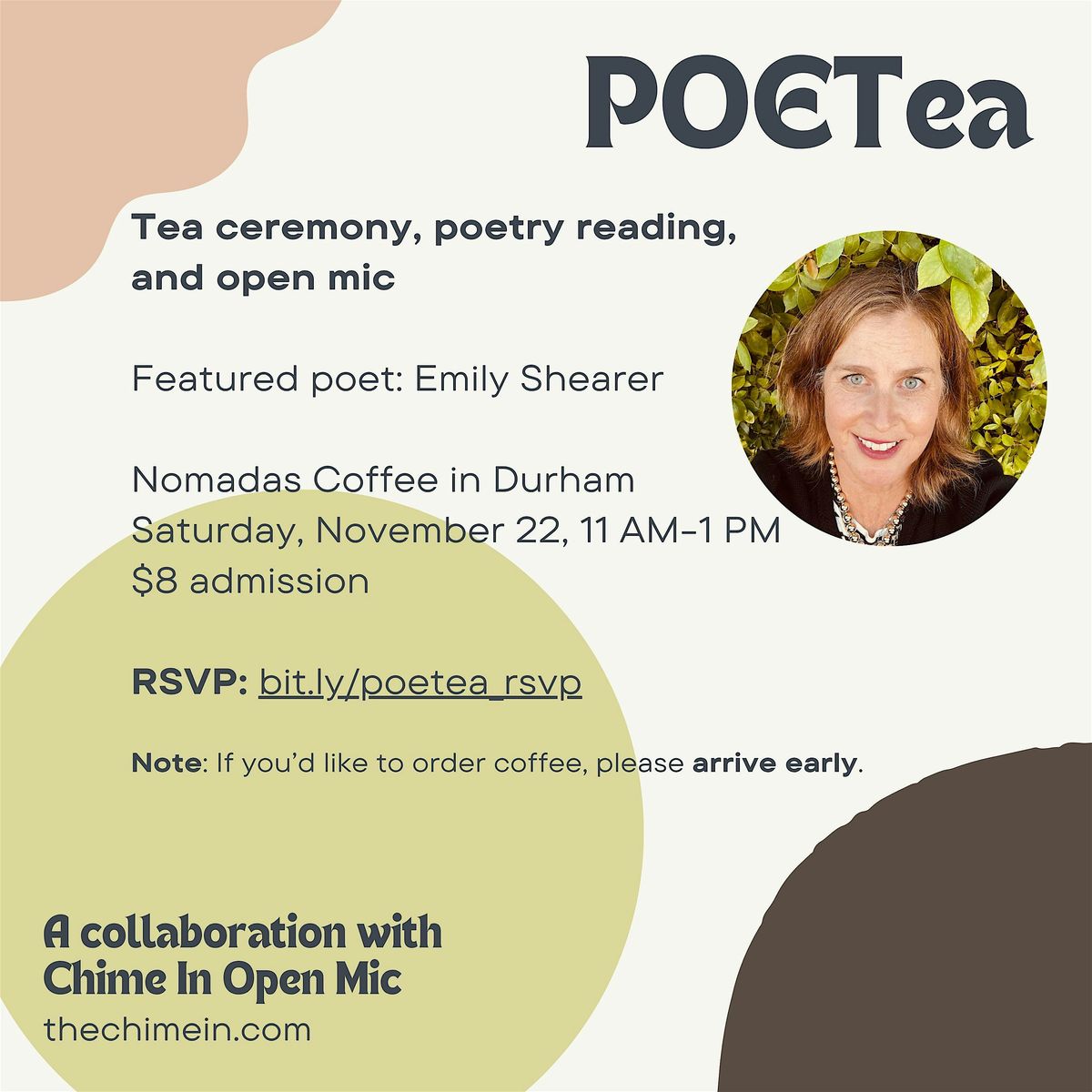 POETea: Tea ceremony, poetry reading, open mic