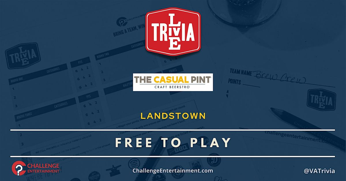 Bi-Weekly Live Trivia Nights at The Casual Pint - Landstown