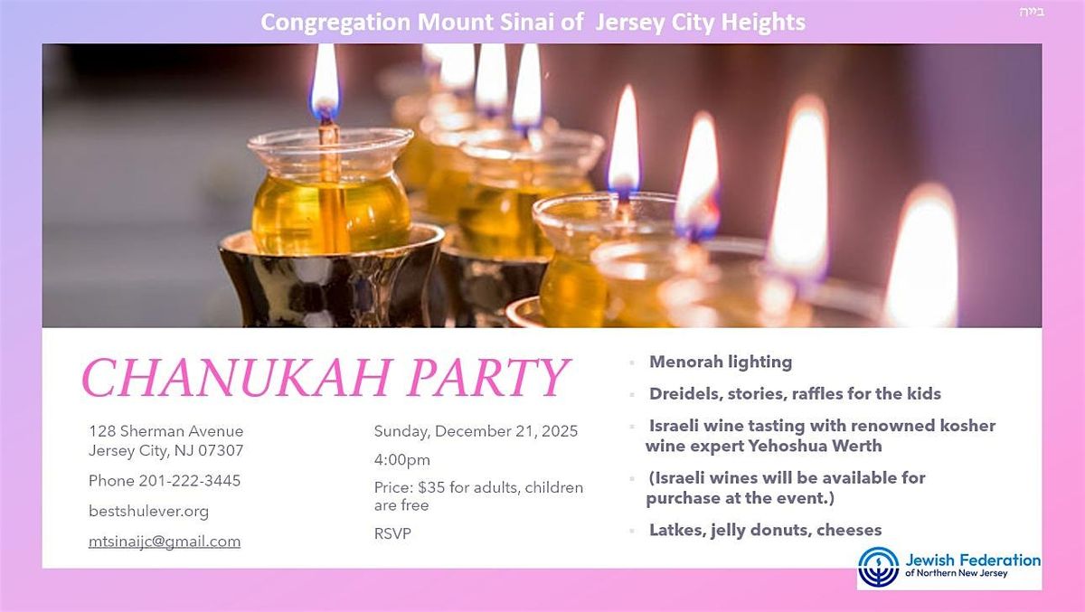 Chanukah Party at Cong. Mt Sinai of Jersey City Heights