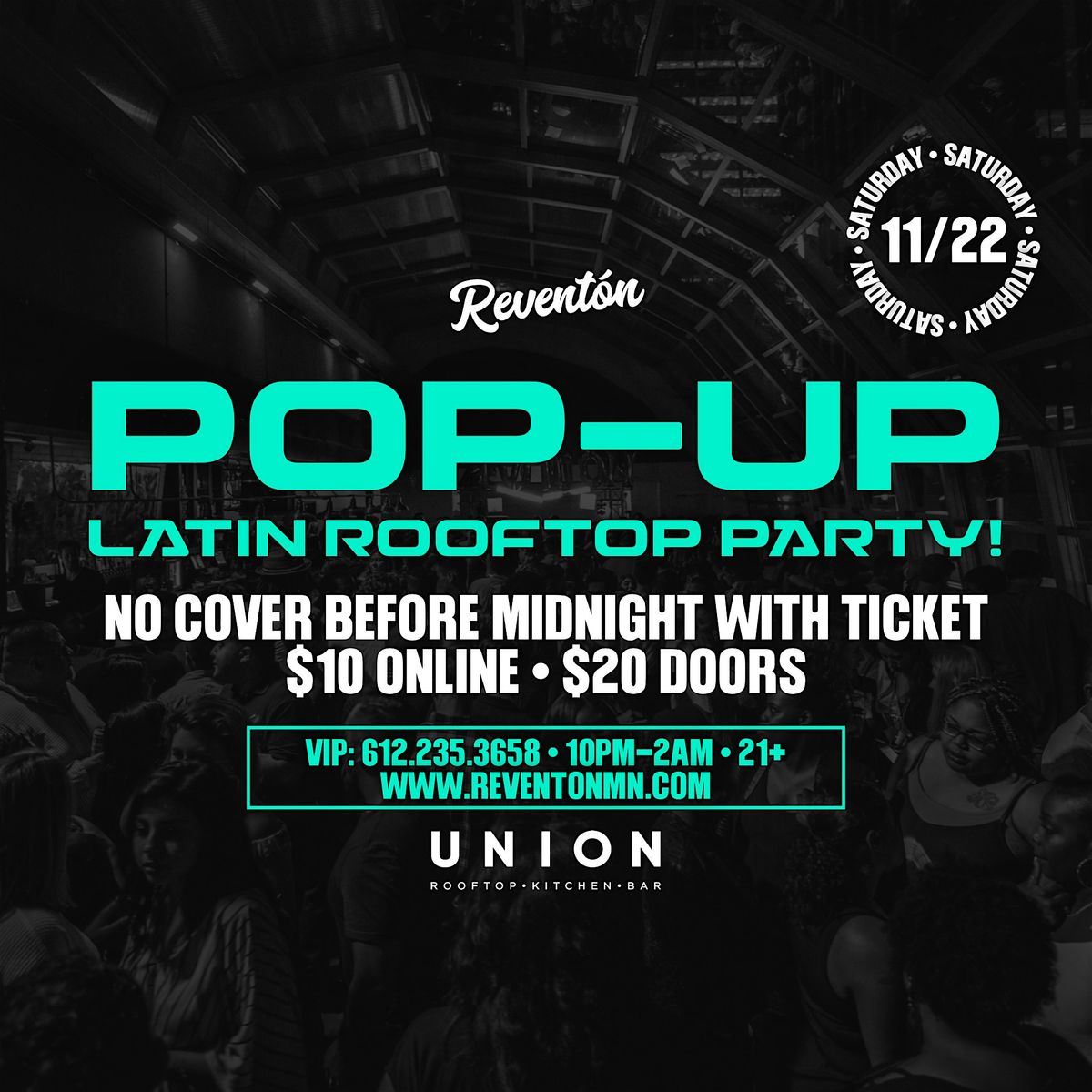 Revent\u00f3n: Pop-Up Latin Rooftop Party (21+)