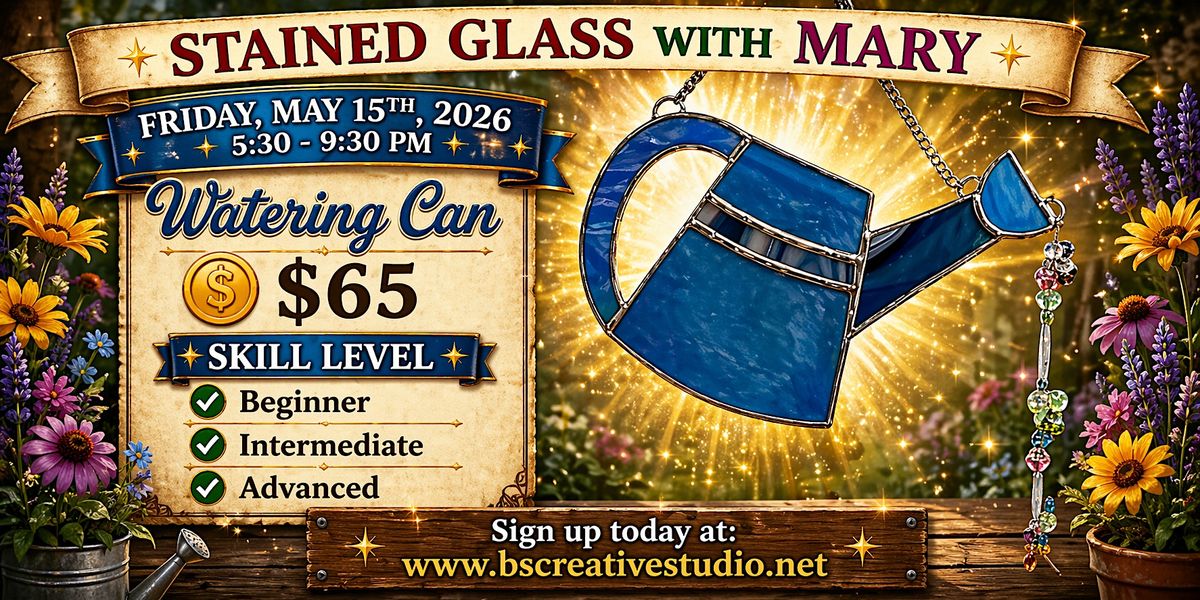 Stained Glass with Mary-WATERING CAN