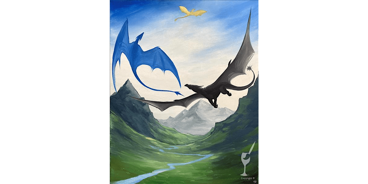 Dragons Taking Flight - Paint and Sip in New Braunfels | Classpop!\u2122