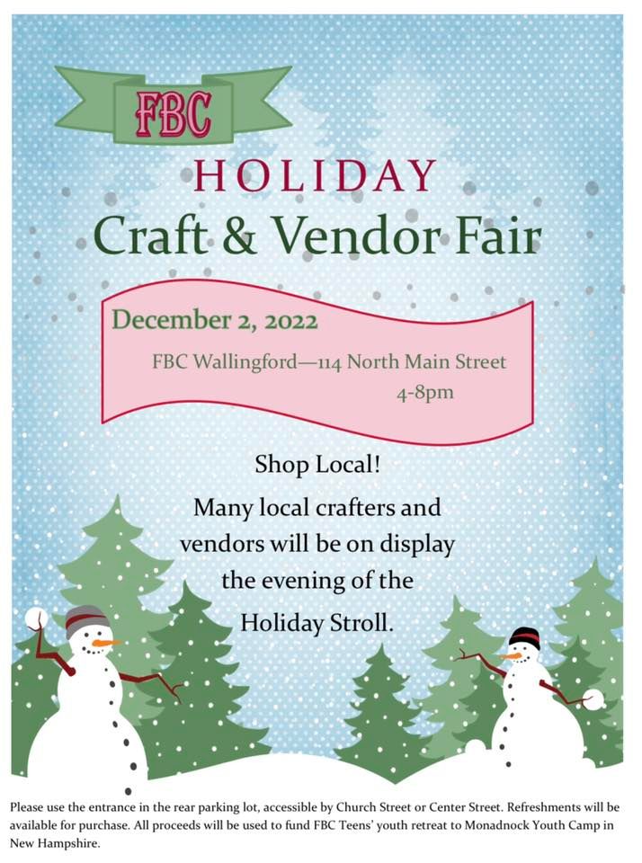 Holiday Craft & Vendor Fair | First Baptist Church Wallingford ...