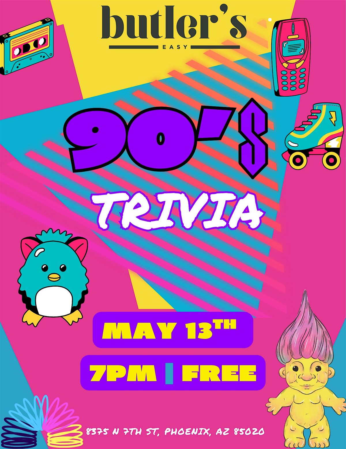 90's Night at Butler's a throwback night of Trivia, outfits, and prizes!