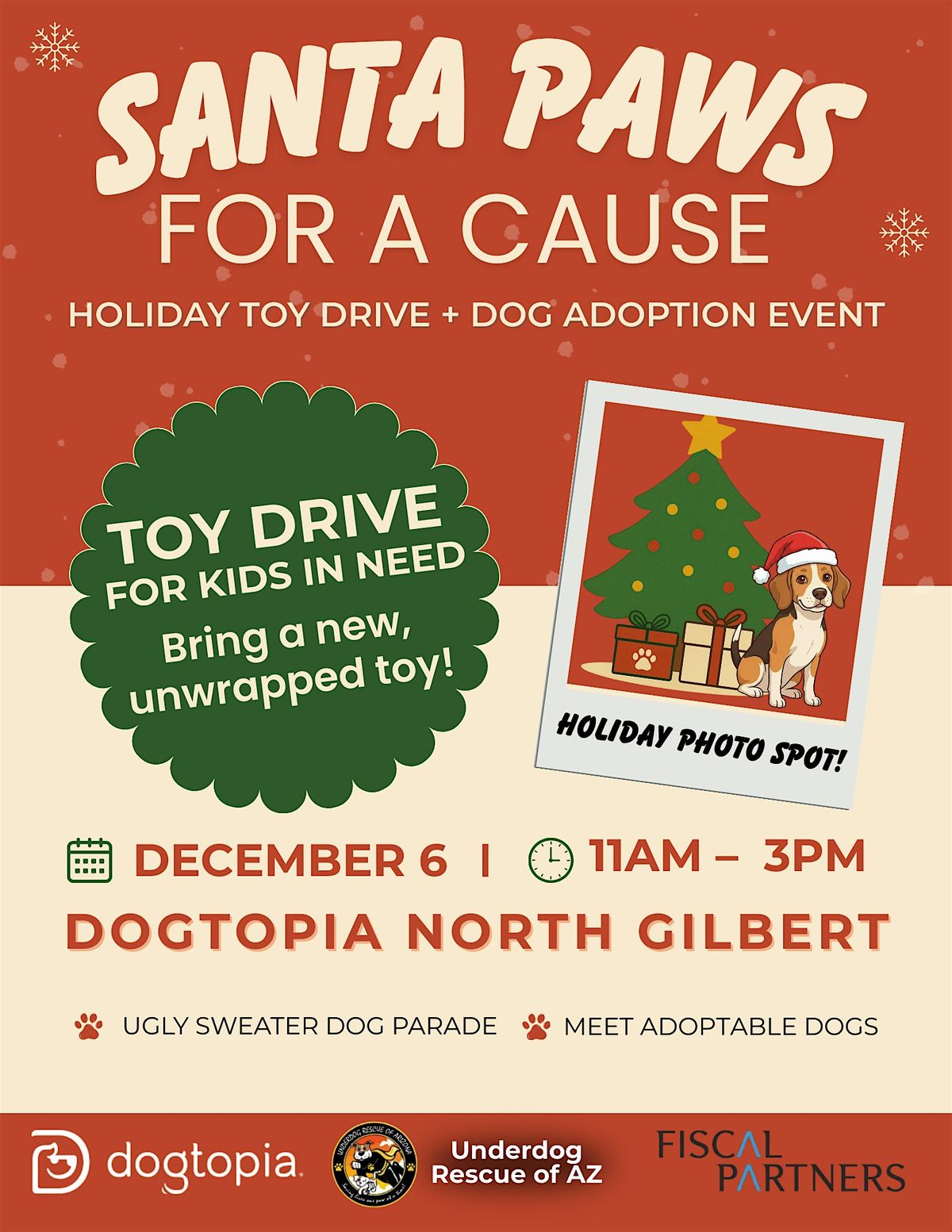 Santa Paws for a Cause: Holiday Toy Drive & Dog Adoption Event
