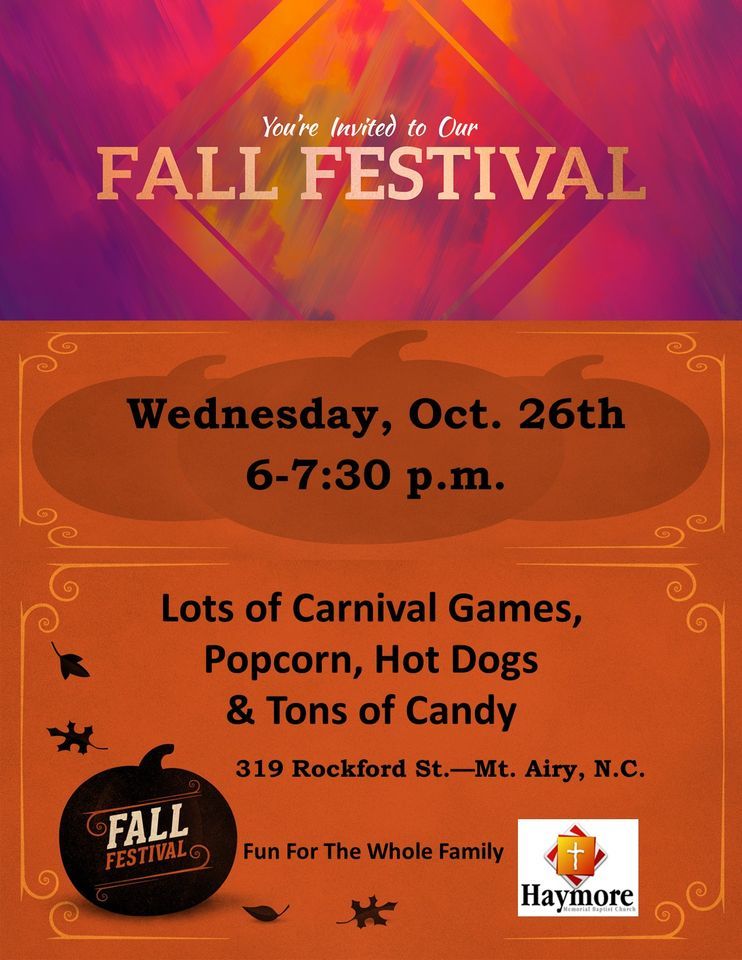 Fall Festival Haymore Baptist Church, Mount Airy, NC October 26, 2022