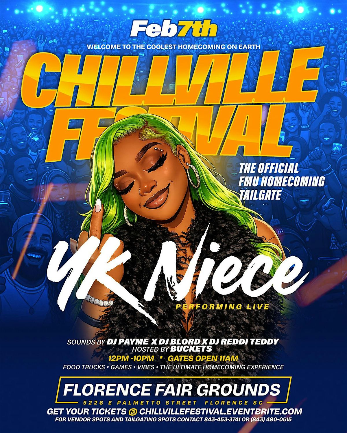 Chillville Festival FMU HOMECOMING TAILGATE YK NIECE PERFORMING LIVE at ...