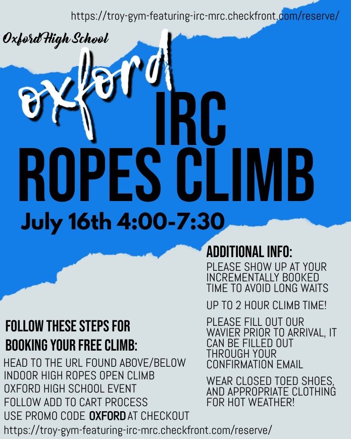 Indoor Ropes Course Troy Gymnastics July 16, 2022
