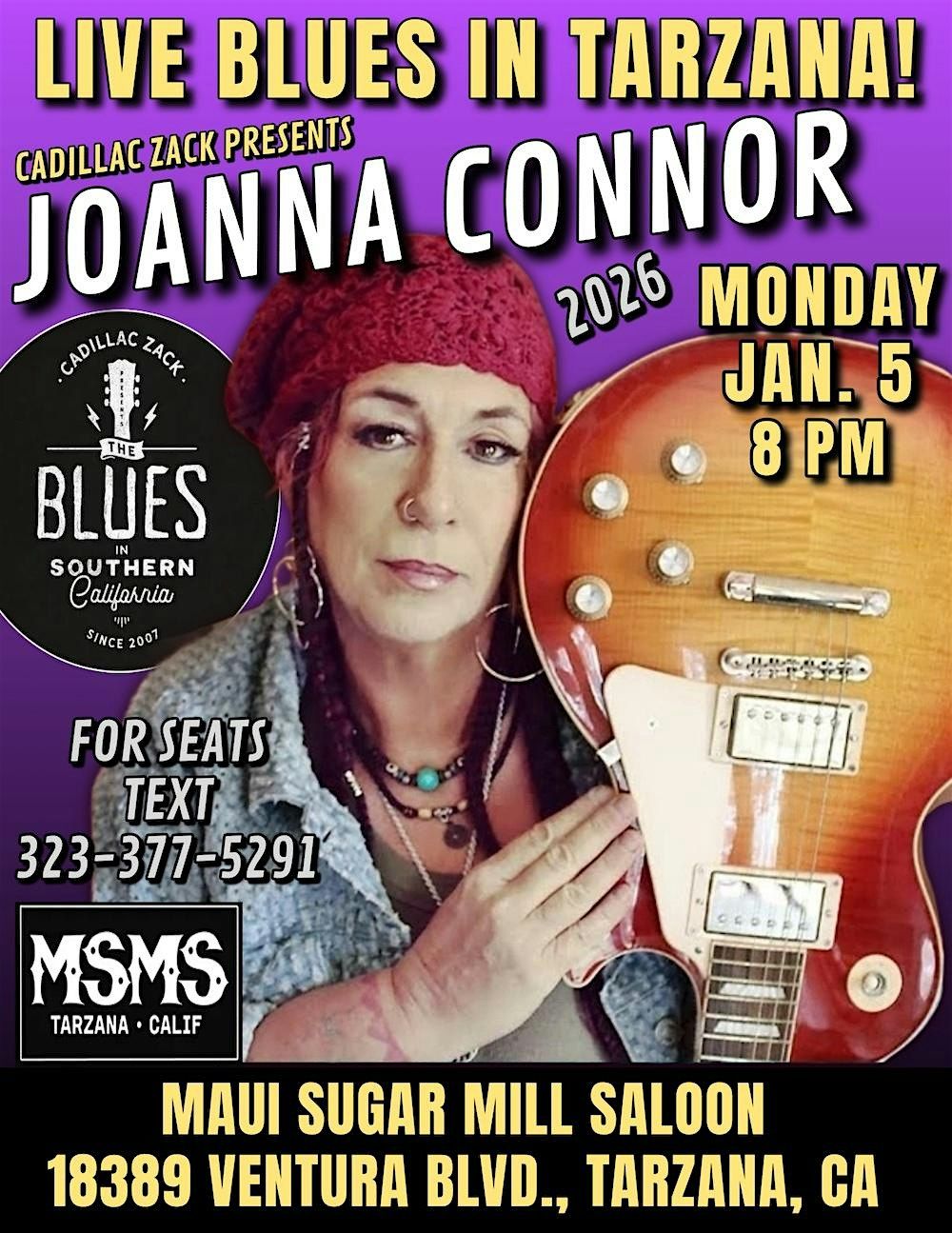 JOANNA CONNOR - Blues Rock Guitar Great From Chicago - in Tarzana!